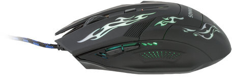 Мышь проводная игровая SONNEN GM-77, USB, 2400 dpi, 6 кнопок, оптическая, LED-подсветка, черная, 512638