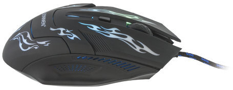 Мышь проводная игровая SONNEN GM-77, USB, 2400 dpi, 6 кнопок, оптическая, LED-подсветка, черная, 512638