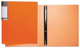 Папка на 4 кольцах HATBER HD, 25 мм, неоново-оранжевая, до 120 листов, 0,9 мм, 4AB4 02035, V160220