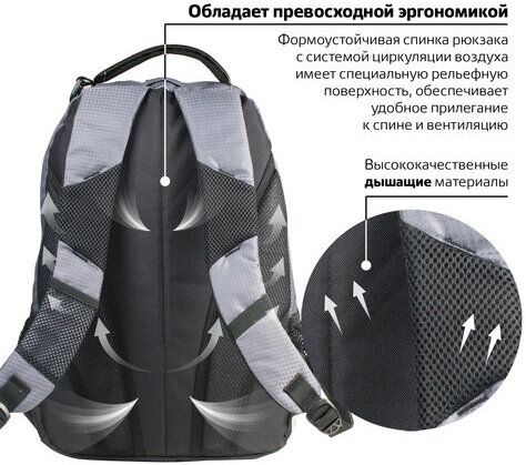 Рюкзак BRAUBERG для старшеклассников/студентов/молодежи, "Дельта", 30 литров, 33х18х49 см, 225293