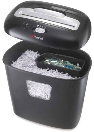 Уничтожитель (шредер) REXEL DUO, 3 уровень секретности, фрагменты 4x45 мм, 10 листов, 17 л, CD, 2102560EU