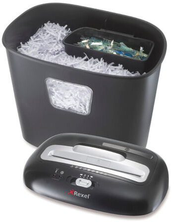 Уничтожитель (шредер) REXEL DUO, 3 уровень секретности, фрагменты 4x45 мм, 10 листов, 17 л, CD, 2102560EU