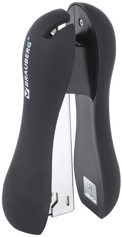 Степлер №24/6, 26/6 BRAUBERG &quot;Soft Black&quot;, до 20 листов, эргономичный, черный, 226862