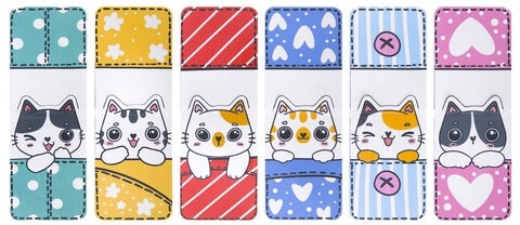 Закладки для книг МАГНИТНЫЕ, "ЯРКИЙ МИКС", комплект 30 штук, 35x25 мм, FUNSTER, 116657