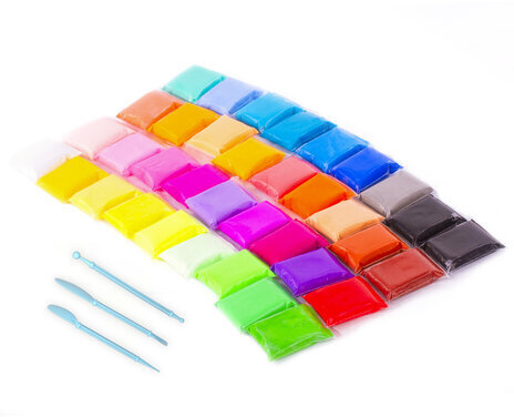 Пластилин супер лёгкий воздушный застывающий 36 цветов, 360 г, 3 стека, ЮНЛАНДИЯ, 105907