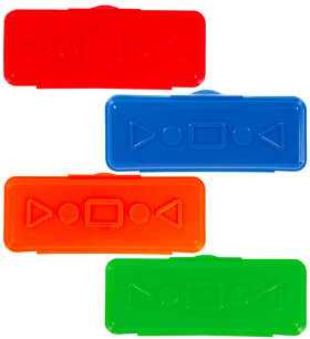 Пенал пластиковый ПИФАГОР однотонный, ассорти 4 цвета, 20х7х4 см, 228114