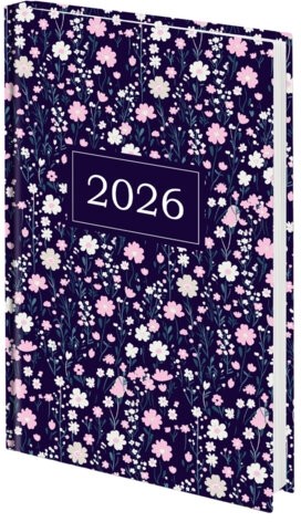 Ежедневник датированный 2026 145х215 мм, А5, STAFF, ламинированная обложка, "Flowers", 117318