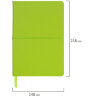Блокнот А5 148x218 мм, BRAUBERG Metropolis X, под кожу, 80 л., резинка, клетка, светло-зеленый, 111033