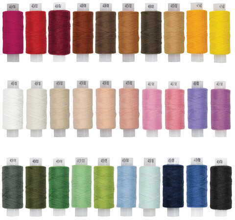 Набор швейных ниток, 30 цветов по 200 м, в боксе, 40 ЛШ, ОСТРОВ СОКРОВИЩ, 662787
