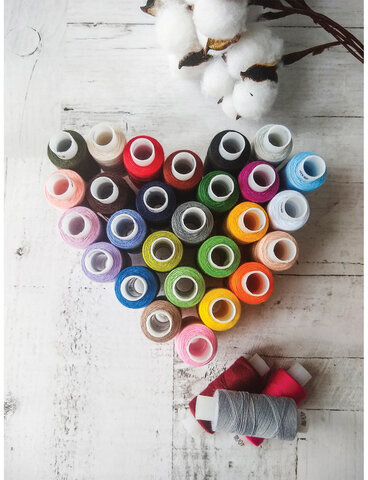 Набор швейных ниток, 30 цветов по 200 м, в боксе, 40 ЛШ, ОСТРОВ СОКРОВИЩ, 662787