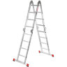 Лестница-трансформер алюминиевая 4х4 ступени, высота 4,5 м (4 секции по 1,2 м) до 150 кг, вес 16,5 кг, НОВАЯ ВЫСОТА, 3320404