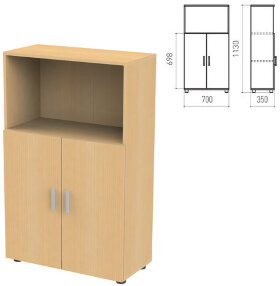 Шкаф полузакрытый &quot;Канц&quot;, 700х350х1130 мм, цвет бук невский (КОМПЛЕКТ)