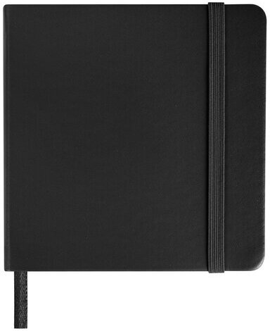 Скетчбук, белая бумага 140 г/м2 120х120 мм, 80 л., КОЖЗАМ, резинка, BRAUBERG ART CLASSIC, черный, 113181