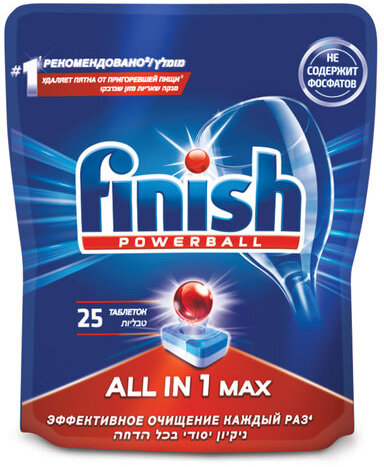 Таблетки для посудомоечных машин 25 шт. FINISH "All in 1", 3025693