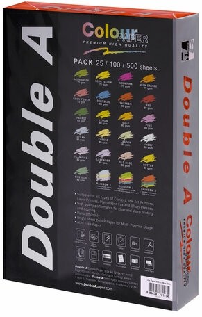 Бумага цветная DOUBLE A, А4, 80 г/м2, 500 л, интенсив, оранжевая