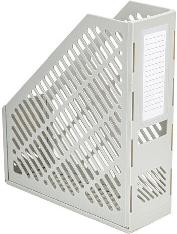 Лоток вертикальный для бумаг BRAUBERG "Office-Expert", 90 мм, сетчатый, сборный, серый, 238020