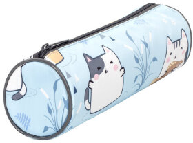 Пенал-тубус BRAUBERG, с эффектом SOFT TOUCH, полиэстер, &quot;Funny cats&quot;, 22х8 см, 270060