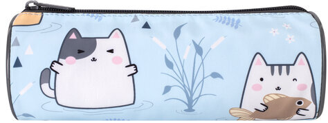 Пенал-тубус BRAUBERG, с эффектом SOFT TOUCH, полиэстер, "Funny cats", 22х8 см, 270060