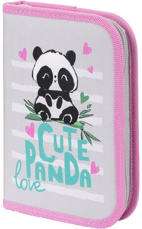 Пенал ПИФАГОР, 1 отделение, ткань, 19x13 см, "Cute Panda", 270357