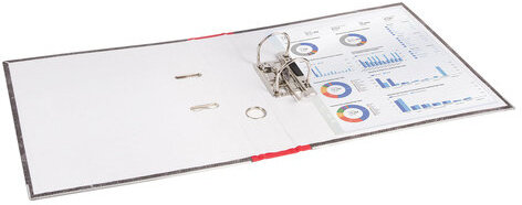 Папка-регистратор ОФИСМАГ, фактура стандарт, с мраморным покрытием, 50 мм, красный корешок, 225587