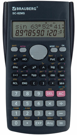 Калькулятор инженерный BRAUBERG SC-82MS (158х85 мм), 240 функций, 10+2 разрядов, темно-синий, 271721