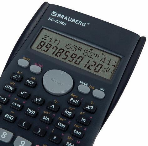 Калькулятор инженерный BRAUBERG SC-82MS (158х85 мм), 240 функций, 10+2 разрядов, темно-синий, 271721