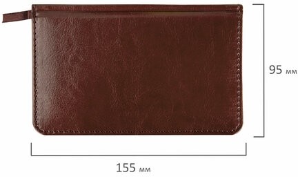 Еженедельник недатированный МАЛЫЙ ФОРМАТ 95х155 мм А6 BRAUBERG "Imperial" под кожу, 64 л., коричневый, 126185