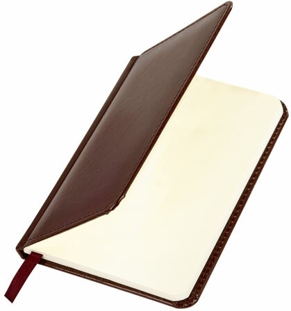 Еженедельник недатированный МАЛЫЙ ФОРМАТ 95х155 мм А6 BRAUBERG "Imperial" под кожу, 64 л., коричневый, 126185