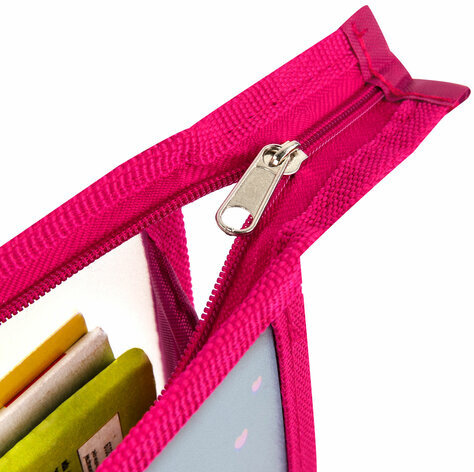 Папка для тетрадей ЮНЛАНДИЯ А4, 1 отделение, пластик, на молнии, "Meow", 271076