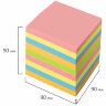 Блок для записей BRAUBERG проклеенный, куб 9х9х9 см, цветной, 129207