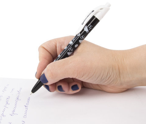 Ручка шариковая масляная автоматическая BRAUBERG BLACK&WHITE "Coffee", СИНЯЯ, узел 0,7 мм, линия письма 0,35 мм, 142659