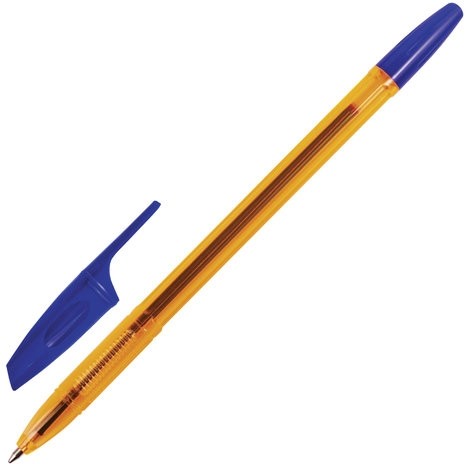 Ручка шариковая BRAUBERG "X-333" AMBER, СИНЯЯ, корпус тонированный оранжевый, узел 0,7 мм, линия письма 0,35 мм, 142832