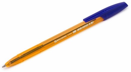 Ручка шариковая BRAUBERG "X-333" AMBER, СИНЯЯ, корпус тонированный оранжевый, узел 0,7 мм, линия письма 0,35 мм, 142832
