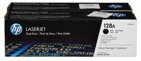 Картридж лазерный HP (CE320AD) CLJ CM1415FNW/CP1525NW, черный, оригинальный, КОМПЛЕКТ 2 шт., ресурс 2х2000 страниц