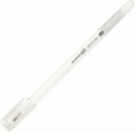 Ручка гелевая BRAUBERG Art Classic, БЕЛАЯ, корпус тонированный белый, узел 1мм, линия 0,5мм, 143418