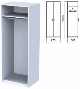 Шкаф (каркас) для одежды &quot;Арго&quot;, 770х580х2000 мм, серый