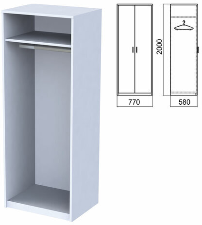 Шкаф (каркас) для одежды "Арго", 770х580х2000 мм, серый