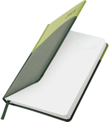 Ежедневник датированный 2025, А5, 138x213 мм, BRAUBERG "Bond", под кожу, зеленый/салатовый, 115768