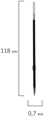 Стержень шариковый масляный BRAUBERG 118 мм, СИНИЙ, с ушками, узел 0,7 мм, линия письма 0,35 мм, 170359