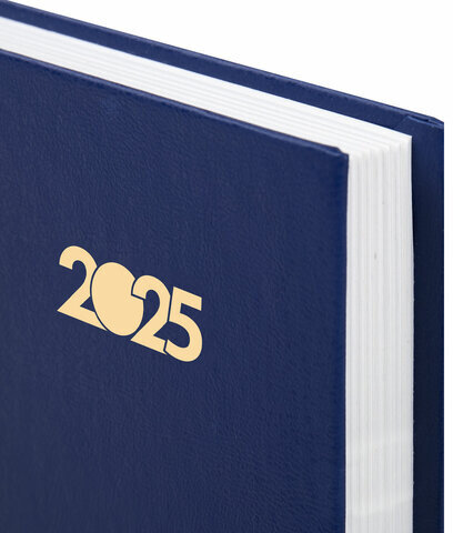 Ежедневник датированный 2025 145х215 мм, А5, STAFF, обложка бумвинил, синий, 116013
