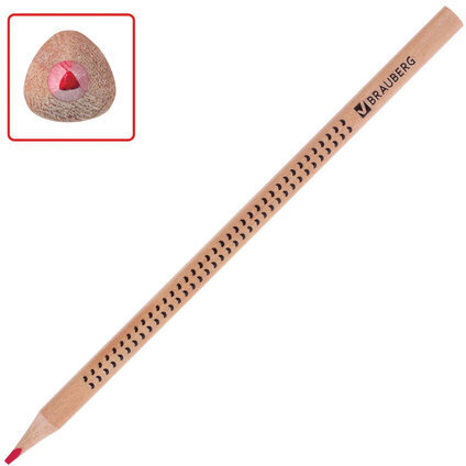 Карандаши цветные BRAUBERG "Цветы", набор 12 цветов, трехгранные, лакированное дерево, 181288