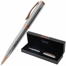 Ручка подарочная шариковая GALANT &quot;Epsilon&quot;, корпус серебро, детали розовое золото, узел 0,7 мм, линия письма 0,5 мм, синяя, 144171