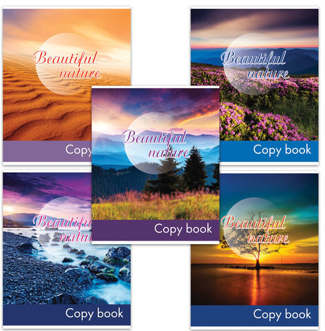 Тетрадь А5, 96 л., BRAUBERG, клетка, выборочный лак, ПОРАЗИТЕЛЬНЫЕ ПЕЙЗАЖИ, 402821