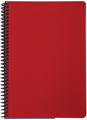 Тетрадь А5, 80 листов, BRAUBERG "Metropolis", спираль пластиковая, клетка, обложка пластик, КРАСНЫЙ, 403396