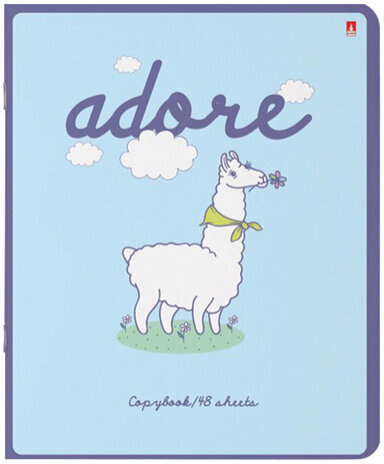 Тетрадь А5 48 л. АЛЬТ скоба, клетка, Soft Touch, конгрев, "ДАВАЙ, ЛАМА, ДАВАЙ!" (5 видов), 7-48-551