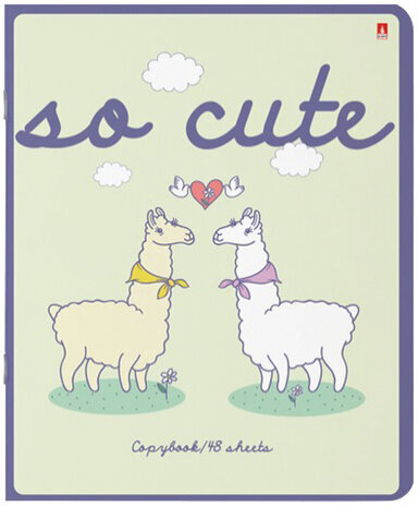 Тетрадь А5 48 л. АЛЬТ скоба, клетка, Soft Touch, конгрев, "ДАВАЙ, ЛАМА, ДАВАЙ!" (5 видов), 7-48-551