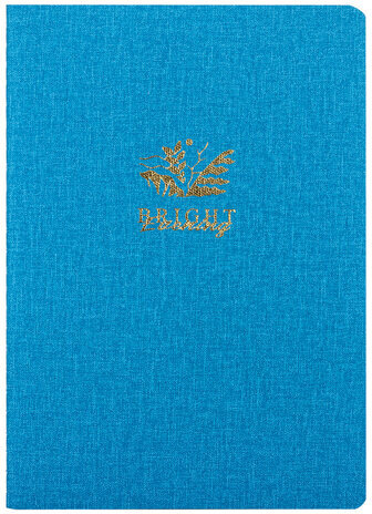 Тетрадь 48 л. в клетку обложка кожзам под рогожку, сшивка, A5 (147х210мм), ГОЛУБОЙ, BRAUBERG BRIGHT, 403846