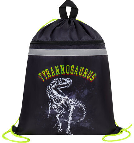 Мешок для обуви BRAUBERG, с петлей, светоотражающая полоса, 2 отделения, 46х36 см, Tyrannosaur, 272399