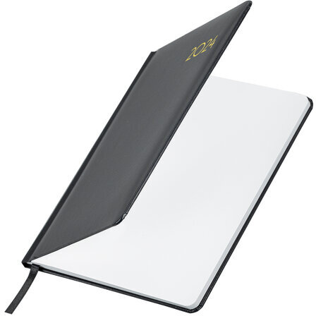 Еженедельник датированный 2024 А5 145х215 мм, BRAUBERG "Select", балакрон, черный, 115035