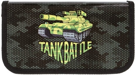 Пенал ПИФАГОР, 2 отделения, ламинированный картон, 19х11 см, "Tank", 270170